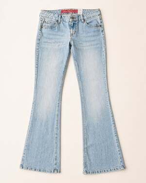Mudd Y2K Low Rise Flare Jeans Light Wash Stretch Size 13